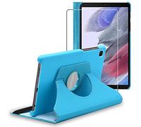ebestStar - Funda para Samsung Galaxy Tab A7 Lite 8.7 T220 T225, Carcasa Capa Giratoria, 360 Protectora, Cuero PU Soporte, Azul + Cristal Templado