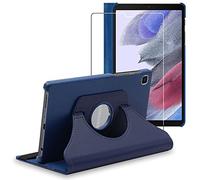 ebestStar - Funda para Samsung Galaxy Tab A7 Lite 8.7 T220 T225, Carcasa Capa Giratoria, 360 Protectora, Cuero PU Soporte, Azul Oscuro + Cristal Templado