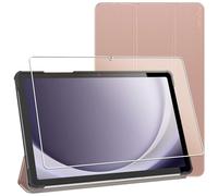 ebestStar - Funda para Samsung Galaxy Tab A9+ (2023) SM-X210, Carcasa Capa, Slim Case Protectora, Tapa Magnetica Cuero PU, Rosa Dorado + Cristal Templado
