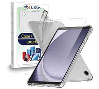 ebestStar - Funda para Samsung Galaxy Tab A9 8.7 (2023) SM-X110, Carcasa Silicona Transparente, Capa Protectora TPU Antigolpes, Bordes Reforzados, Transparente + Cristal Templado