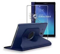 ebestStar - Funda para Samsung Galaxy Tab E 9.6 T560, T561, Carcasa Capa Giratoria, 360 Protectora, Cuero PU Soporte, Azul Oscuro + Cristal Templado