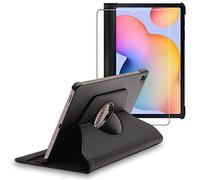 ebestStar - Funda para Samsung Galaxy Tab S6 Lite 10.4 P610 P615 (2022, 2020), Carcasa Capa Giratoria, 360 Protectora, Cuero PU Soporte, Negro + Cristal Templado