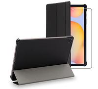 ebestStar - Funda para Samsung Galaxy Tab S6 Lite 10.4 P610 P615 (2022, 2020), Carcasa Capa, Slim Case Protectora, Tapa Magnetica Cuero PU, Negro + Cristal Templado