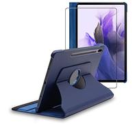 ebestStar - Funda para Samsung Galaxy Tab S7 FE T730, 5G T736B, Carcasa Capa Giratoria, 360 Protectora, Cuero PU Soporte, Azul Oscuro + Cristal Templado