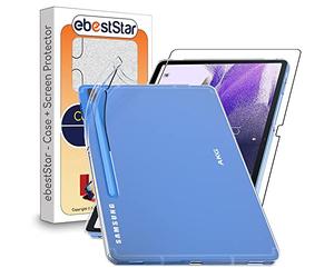 ebestStar - Funda para Samsung Galaxy Tab S7 FE T730, 5G T736B, Carcasa Silicona Transparente, Capa Protectora TPU Antigolpes, Slim Ultra Fina, Transparente + Cristal Templado