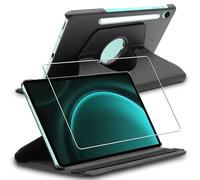 ebestStar - Funda para Samsung Galaxy Tab S9 FE X510N, 5G X516B, Carcasa Capa Giratoria, 360 Protectora, Cuero PU Soporte, Negro + Cristal Templado