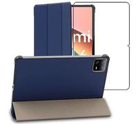 ebestStar - Funda para Xiaomi Pad 6, Pad 6 Pro, Carcasa Capa, Slim Case Protectora, Tapa Magnetica Cuero PU, Azul Oscuro + Cristal Templado