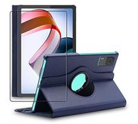 ebestStar - Funda para Xiaomi Redmi Pad, Carcasa Capa Giratoria, 360 Protectora, Cuero PU Soporte, Azul Oscuro + Cristal Templado