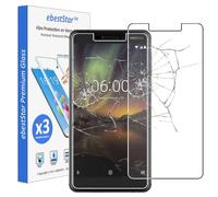 ebestStar - [Lote x3 Cristal Templado Compatible con Nokia Nokia 6 (2018) Protector de Pantalla, Película Vidrio Protectora Ultrafina, Dureza 9H, Sin-Burbujas [Aparato: 148.8 x 75.8 x 8.2mm, 5.5'']
