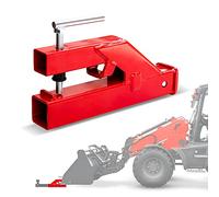 EBESTTECH - Enganche de Cubo para Tractor, 1 Receptor de Enganche de Remolque con Abrazadera de 2 Pulgadas, Adaptador de Montaje de Bola Compatible con Cubo Deere Bobcat (Rojo)