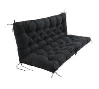 EBETA Cojín para Banco de jardín Cojín de Asiento y Respaldo para Banco de Exterior Cojín Acolchado para Columpio de jardín (Negro, 120 x 50 x 50 cm)