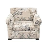 EBETA Funda de sofá con 1 Funda de cojín, Elásticas Protector para Sofás, Cubiertas de sofá (Flores, 1 Plaza)