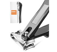 EBEWANLI Cortaúñas en ángulo para personas mayores, cortaúñas giratorio de 360°, cortaúñas de acero inoxidable para uñas gruesas, cortaúñas de mano de mango largo para hombres, mujeres y adultos