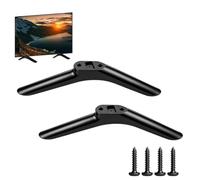 EBHO 2 Pezzi Piedini di Supporto TV Universali Nero 32 Pollici - con 16 Viti per TV LCD/Curved, Materiale e Base Antiscivolo