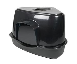 Ebi, Bandeja esquinera Prism, 70 Zen Series L - 56 x 70 x 46 cm, Color Negro, con Patas Antideslizantes, con Puerta Negra Semitransparente y asa, Filtro de carbón Que Absorbe los olores, de plástico