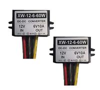 EBILUN 12V a 6V DC Convertidor Reductor, 10A 60W DC Fuente de alimentación Cambiador de Voltaje Adaptador Regulador 2PCS
