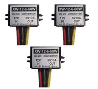 EBILUN 3PCS 12V a 6V DC Convertidor Reductor, 10A 60W DC Regulador del Adaptador del Cambiador de Voltaje de la Fuente de alimentación