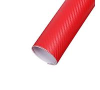 EBILUN Fibra de Carbono película del Vinilo de Alto Brillo Abrigo del Coche del Rollo Adhesivo de la Etiqueta engomada Hoja, Rojo 127x30cm