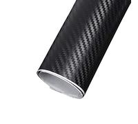 EBILUN Fibra de Carbono película del Vinilo de Alto Brillo Abrigo del Coche del Rollo Adhesivo de la Etiqueta engomada Hoja, 127x30cm Negro