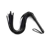 EBILUN Látigo de Fetiche de Cuero, palmada de Azote de Flogger con Borla para Juego de Pareja, Negro