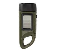 EBILUN Manivela solar recargable LED camping linterna de emergencia antorcha portátil linterna LED mosquetón energía recargable linterna para acampar escalada senderismo camping Verde
