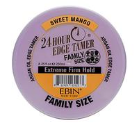 EBIN NEW YORK 24 horas edge tamer refresh - sujeción extremadamente firme, 8.25 oz, mango dulce - sin descamación, sin residuos blancos, brillo y suavidad con aceite de argán y aceite de ricino