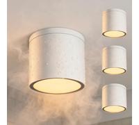 EBION 4 Pcs Foco de Techo Orientable GU10, Focos Interior Techo aluminio, Aplique Techo redonda, Foco Techo Superficie, Plafón Lámpara de Techo, IP54,35W,Blanco(Bombilla no incluida)