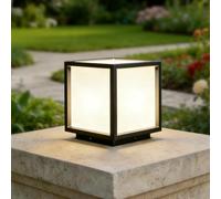 EBION Farolas Exterior Jardin, 15W Luces Exterior Sobremuro, IP65 Lámpara de Jardín Poste Square de Aluminio, Aluminium, E27 Baliza para Terraza Patio Deco (No incluye bombilla)