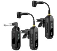 EBJ Sistema de micrófono inalámbrico UHF para saxofón, micrófono de instrumento de clip, saxofón y trompeta, ecualizador preestablecido y nivel de eco de transmisión de 100 pies, carga completa se