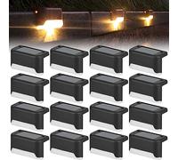 EBKCQ 16 lámparas solares para jardín exterior, lámpara de escalera solar, lámpara solar para lámparas solares impermeables, decoración de lámparas solares para escaleras, cubiertas, peldaños, patios