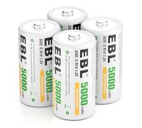 EBL C Batería 5000 mAh - Batería Recargable NI-MH Paquete de 4 con Caja de Almacenamiento, batería Tipo C
