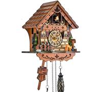 Eble Reloj de cuco de madera auténtica, funciona con pilas, movimiento de cuarzo, música cuco, 23 cm, 60840000