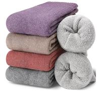 EBMORE Calcetines Termicos Mujer de Lana Merino Invierno Deporte Running Trabajo Antiampollas Gruesos Cálidos Regalo Navidad 5 Pares(Mezcla Azul)