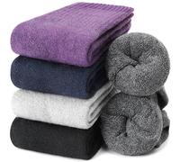 EBMORE Calcetines Termicos Mujer de Lana Merino Invierno Deporte Running Trabajo Antiampollas Gruesos Cálidos Regalo Navidad 5 Pares(Lila/Azul/Gris/Negro)