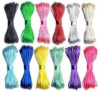 EBOBBY 240 Metros Cordón Cola de Rata 2mm de Nylon de Colores Satinado para Hacer Pulseras y Bisutería