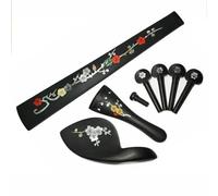 Ebony Inlay Pearl Shells Violin Accessories Set 4/4 Size Violin Fingerboard Tailpiece Pegs Endpin accesorios violín (Color : NO 2)