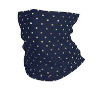 EBOSCUJW Lunares dorados azul marino elegantes modernos, Bandana, polaina para el cuello, cubierta suave para la cara, calentador de cuello, tubo, media mascarilla, bufanda, pasamontañas