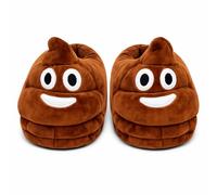 eBoutik - Divertidas pantuflas de felpa de caca - Divertido relleno de calcetín de broma de Navidad - Calzado acogedor para interiores - Regalo festivo o relleno de Papá Noel secreto de Navidad