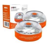 EBOX Luz Emergencia V16 Homologada DGT con Geolocalización, Baliza Coche Conectada DGT 3.0, Datos Incluidos hasta 12/2038, Pack 2 Unidades