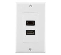 Eboxer 2 Puertos HDMI Placa Frontal de Pared, Placa de Zócalo de Pared USB HDMI Hembra a HDMI Hembra con Cubierta de Cara de Salida para Cine Casa DVD TV,etc