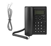 Eboxer 3 Grupos Teléfono Fijo de Pantalla LCD con Marcado Rápido Teléfono Manos Libres con Cable Alarmas Teléfono para Oficina(Negro)