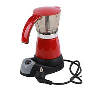 Cafetera italiana, 480W 300ml/6 tazas de Moka eléctrica, cafetera desmontable para estufa de cocina, aluminio(rojo)