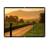 Eboxer Pantalla de proyector de 84 Pulgadas 16: 9 HD 4K Pantalla de proyección portátil con Bordes Negros y Orificios para Colgar Cortina de proyector Plegable para Cine en casa Cine