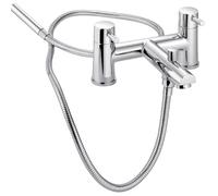 Ebro - Grifo de baño y ducha cromado - Grifo de baño de doble mango con kit de ducha, cuerpo de latón macizo, acabado pulido