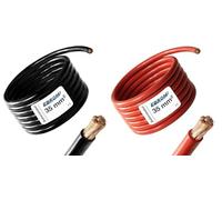 EBROM - Cable de batería de 2 metros - rojo y negro - Cable eléctrico positivo y cable de tierra - 35 mm² | 35 mm² | 35 mm2 - Cable de alimentación de cobre 99,9% OFC - Su longitud: 2 metros cada uno