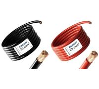 EBROM Cable de batería en el metro exacto, color rojo (+) y negro (-) como combi 2,5/4/6/10/16/25/35/50 o 70 mm², cable de batería 99,9% cobre OFC - su selección: 1 metro 25 mm2 rojo + negro