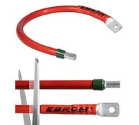 EBROM Cable de batería positivo de 50 mm², color rojo, listo para usar, tubo termorretráctil a partir de 30 cm hasta 10 metros, muchas longitudes disponibles + ojales para anillo/terminales M6/M8/M10/M12 + terminal de cable opuesto