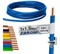 EBROM Cable de cable - Cable de PVC rígido - Cable de cableado - H07V-U 1,5 mm² - 1,5 mm² - Color: azul oscuro - muchas longitudes a elegir, de 10 metros hasta 100 m - Su longitud seleccionada: 100 m