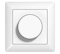 EBROM® - Juego completo de reguladores LED giratorios 1001 + marco Jung AS581WW y disco regulador A1540WW blanco alpino - Regulador LED empotrado - Sección de fase, LED 5 - 150 W, halógeno regulable,