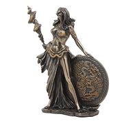 Ebros All Mother Goddess Frigga sosteniendo Lanza y Escudo Estatua de mitología nórdica Esposa de Odín Reina de Asgard Frigg Figura